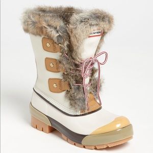 Hunter ‘Cathie’ Genuine Dyed Rabbit Fur Trim Boot